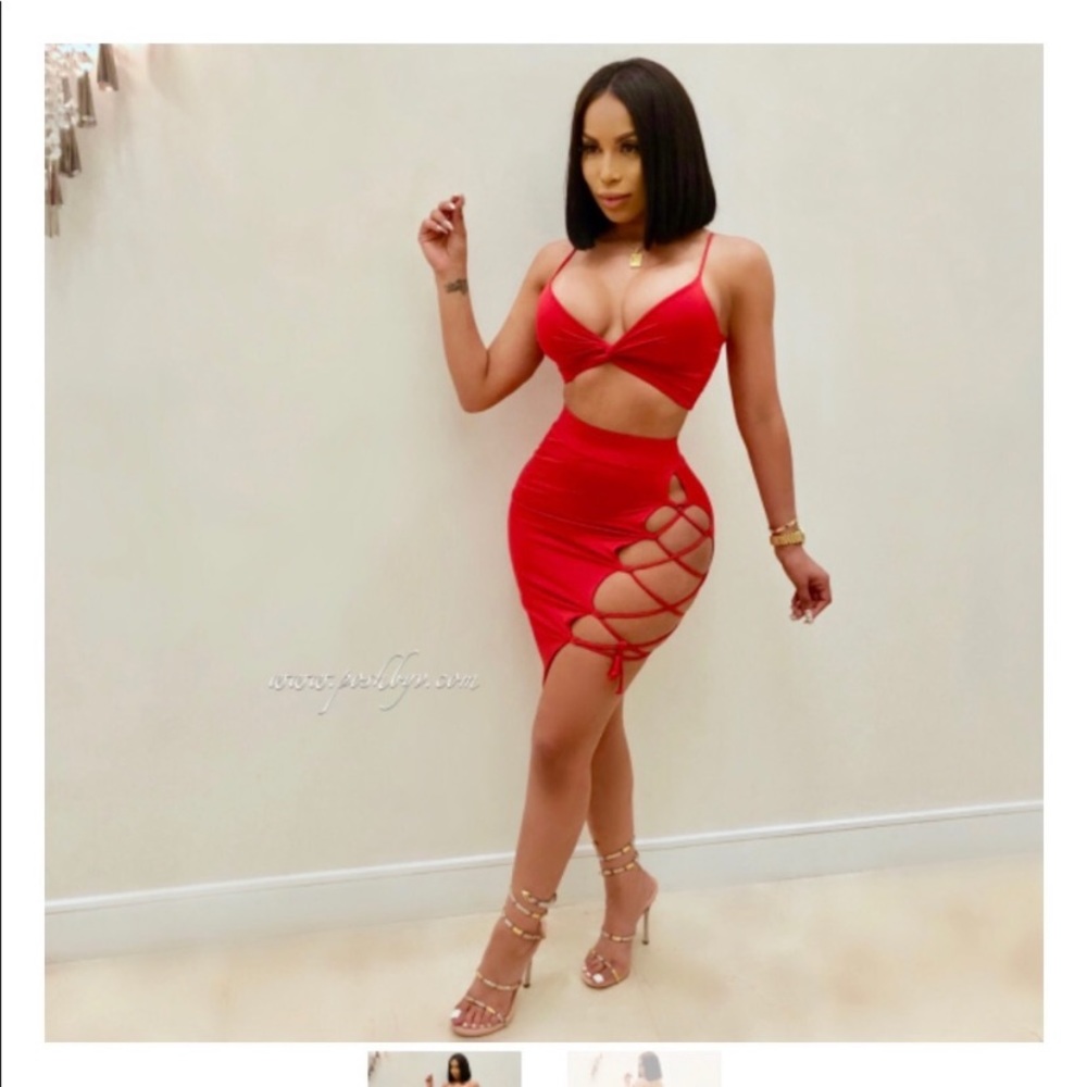 Laced skirt set